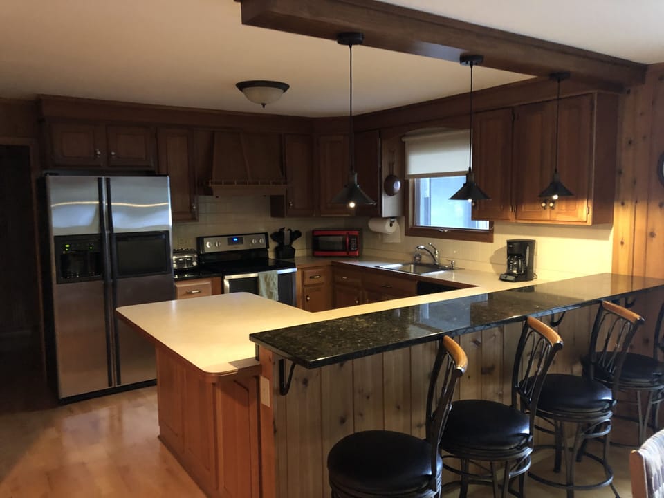 New counter top for extra seating and a beautiful view 