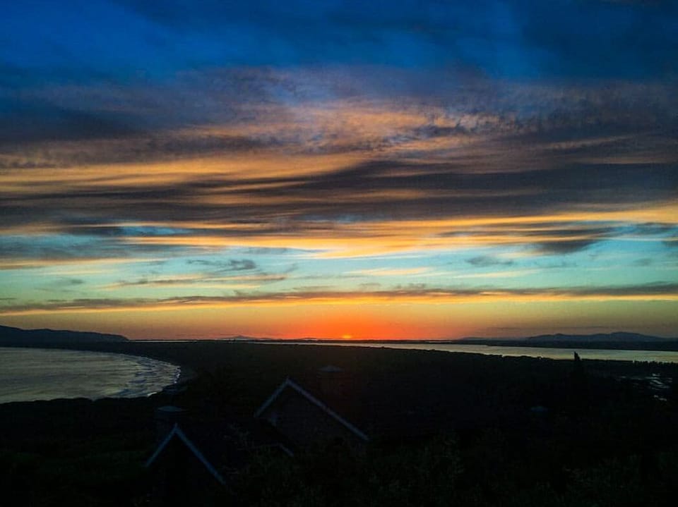 A rainbow Tuscan sunset from the upper terrace