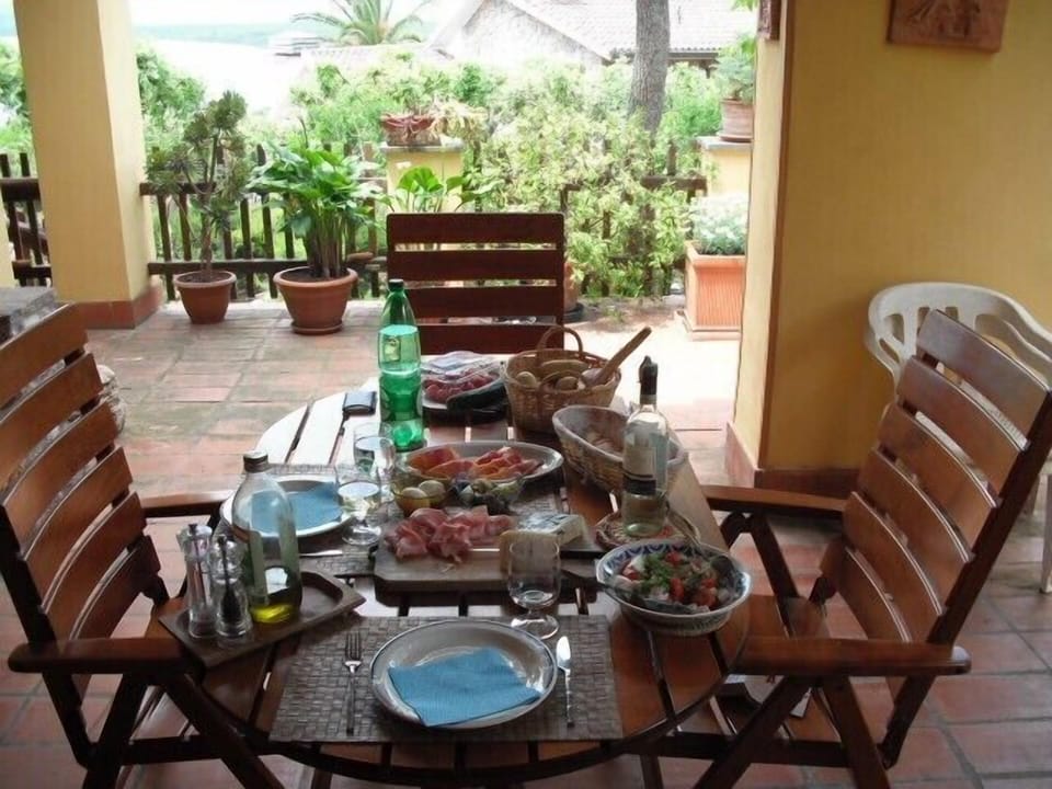 Lunch on the lower terrace