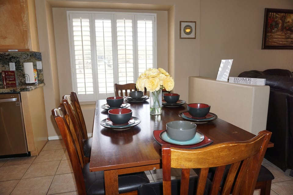 Dining Table, shown set for 6 