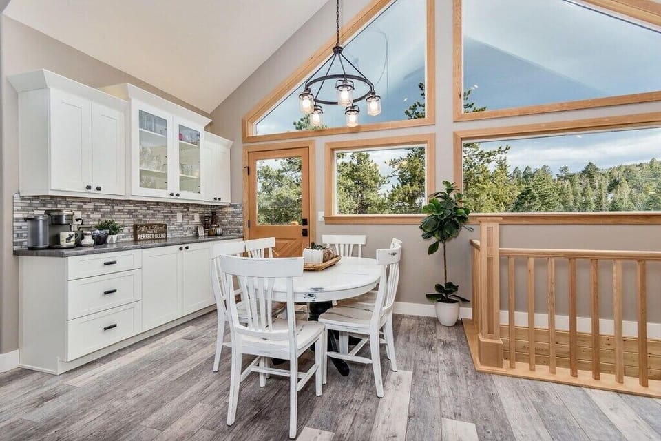 Door to deck right off dining area