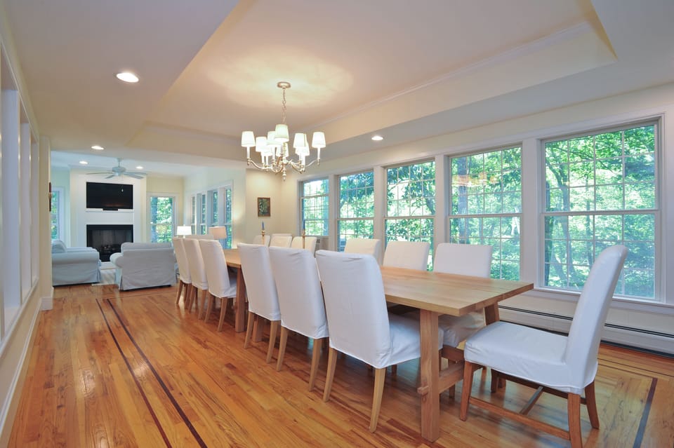 Dining Room off Kitchen Overlooking Pond & Woods