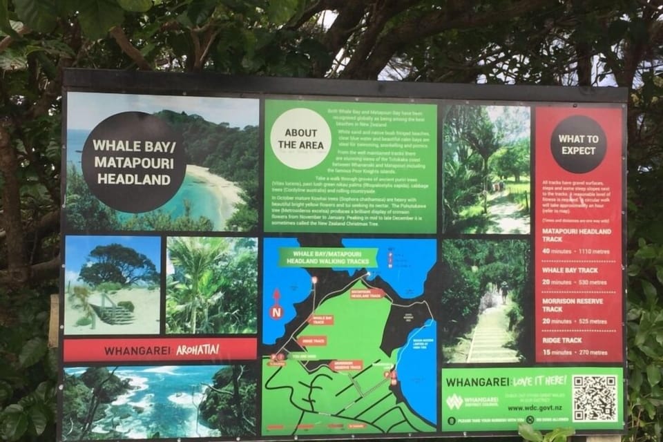 Local Walk Information at Whale Bay entrance.