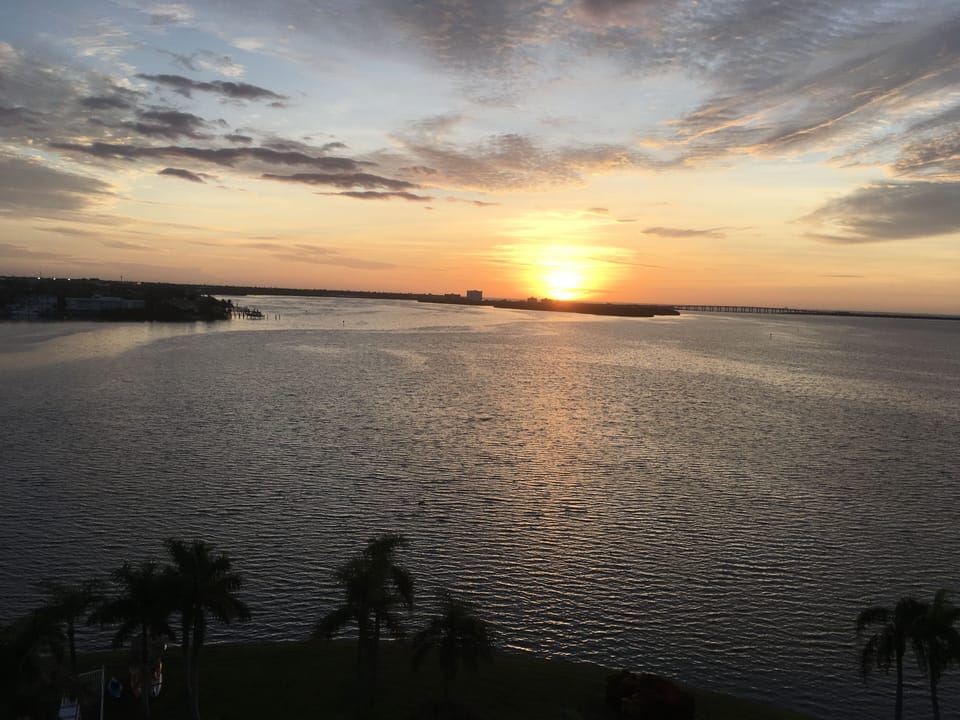 Amazing sunrise view from balcony 