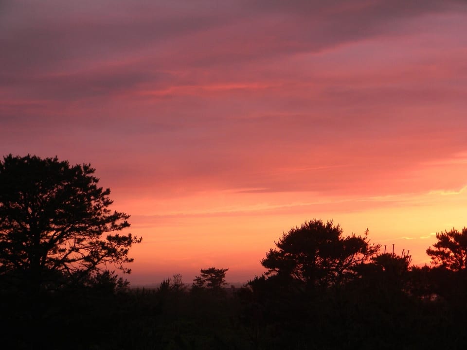 sunrise over the moor to the ocean