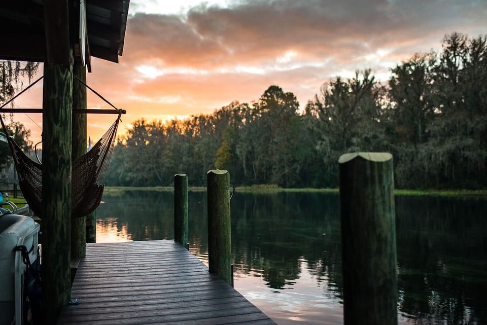 Coffee on the dock at sunrise