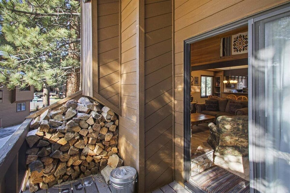 Firewood located on the deck