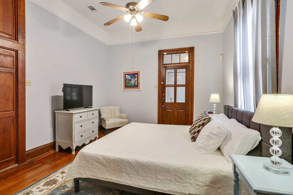 Bedroom #3 with king sized bed, flat screen Tv and private bath.