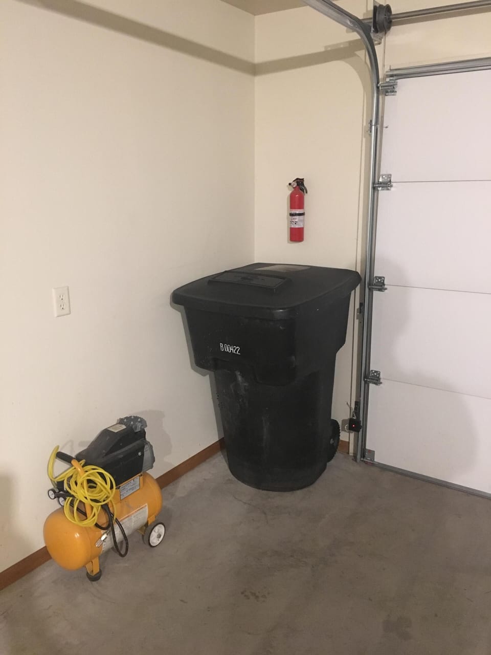 Dumpster in garage for any over flow while staying.