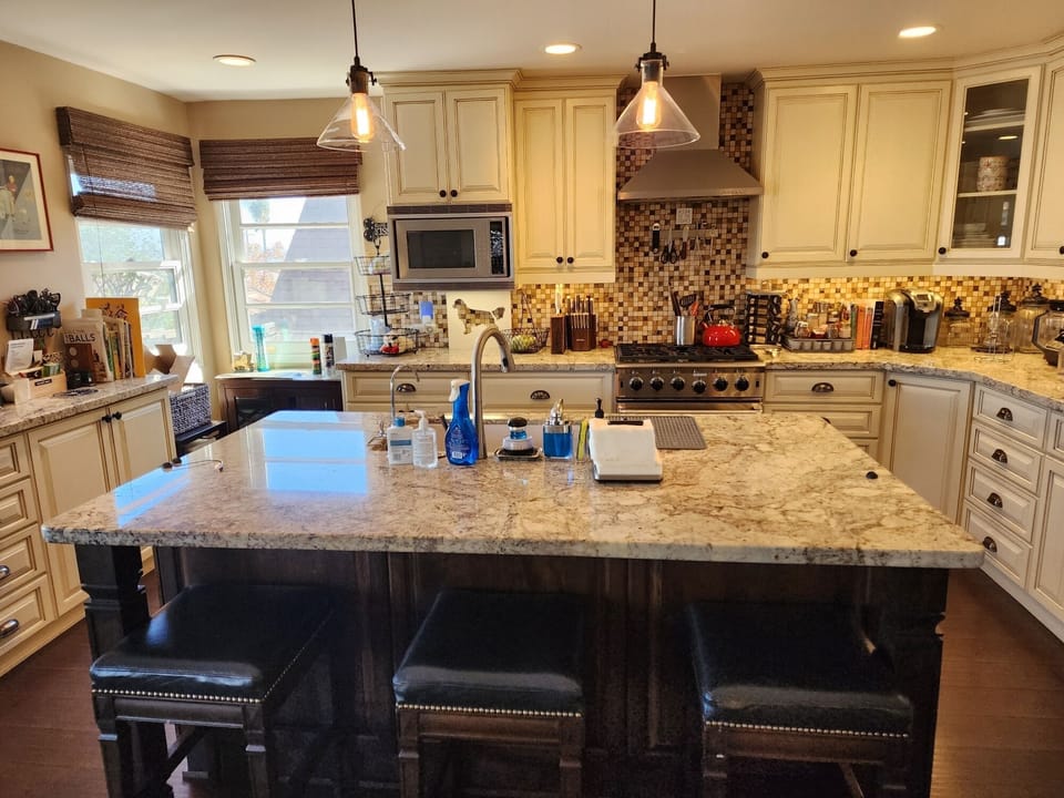 Fully stocked kitchen will all supplies.  Full gas stove and oven.  