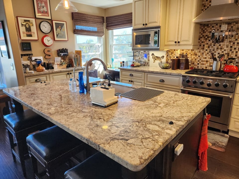 Fully stocked kitchen will all supplies.  New dishwasher.  Big farm sink.