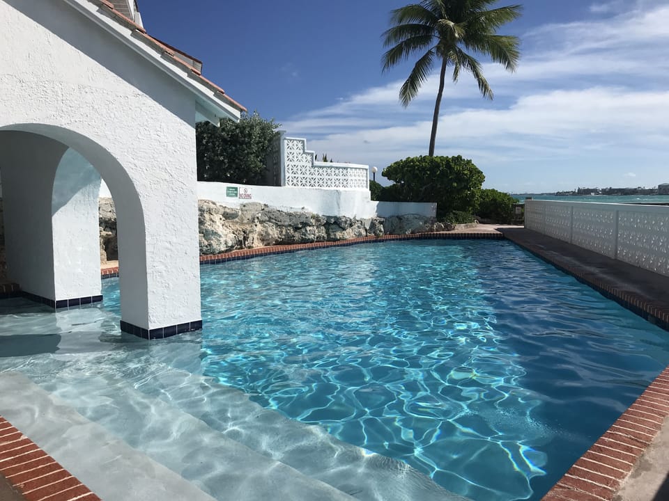 One of two community pools.