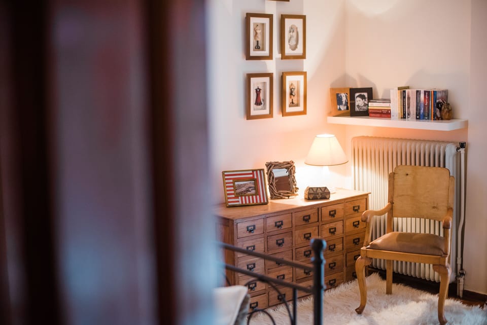 A warm corner in the master bedroom.