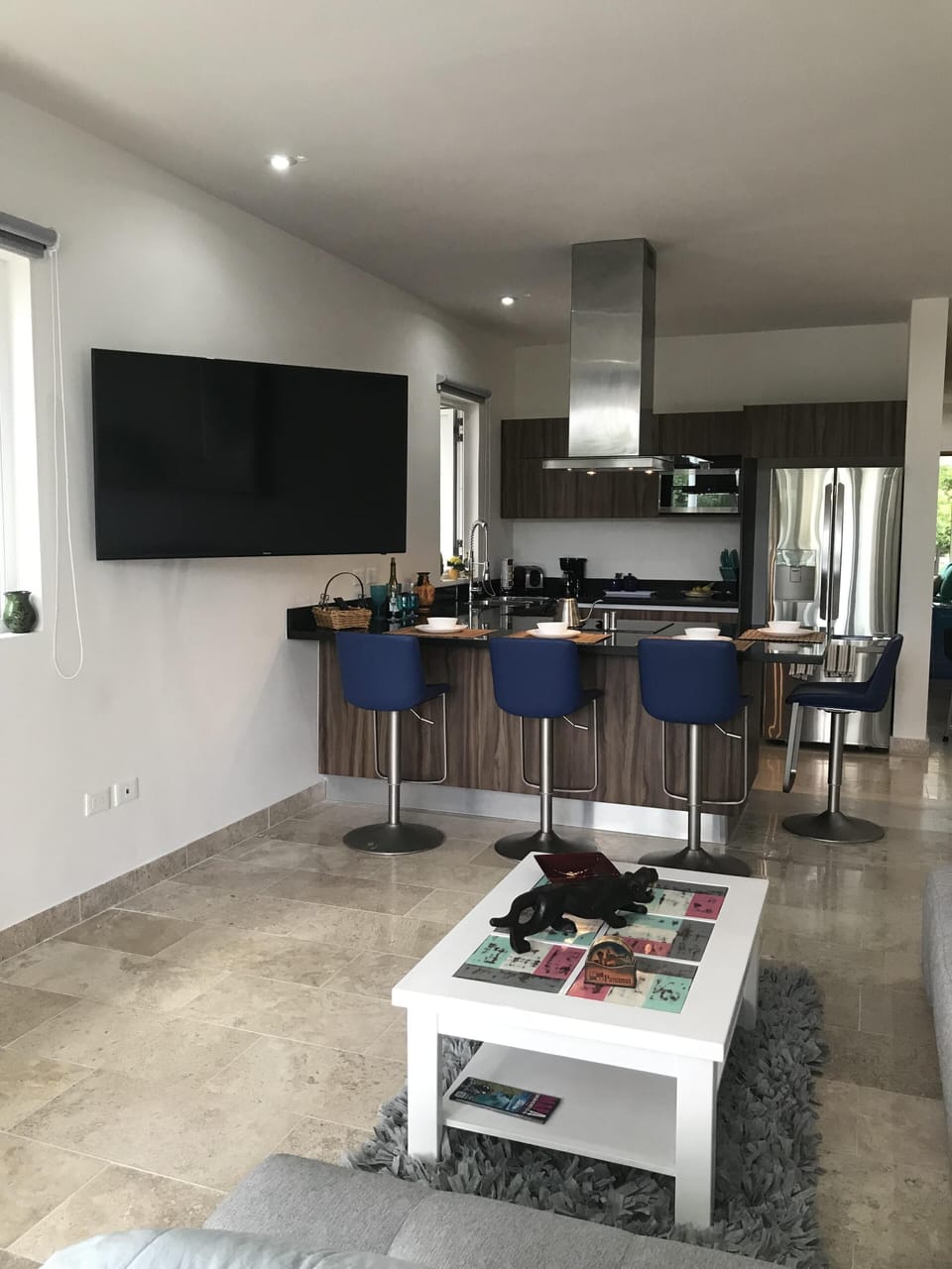 You can watch TV all the way from terrace by rotating the TV