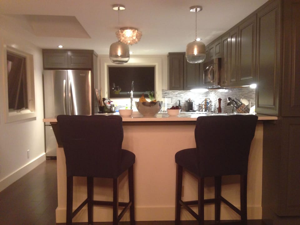 counter bar in the kitchen