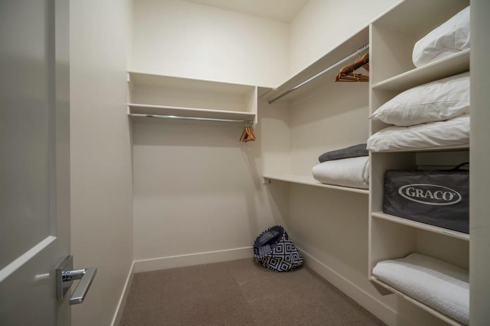 Walk-in closet, villa includes a pack and play