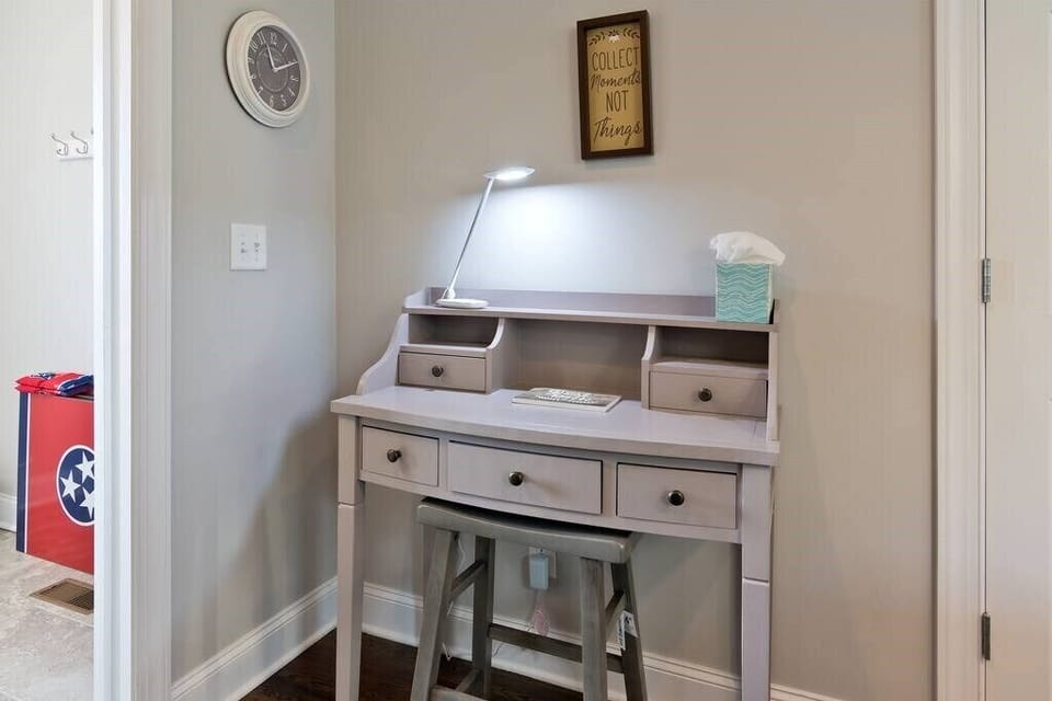 Need to get some work done? Set up at our desk--but don't work too long!