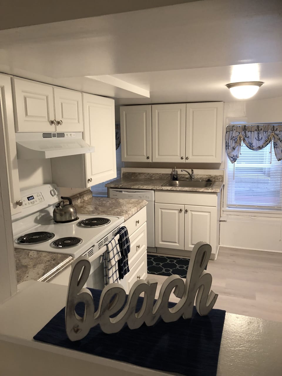 Kitchen Features a Dishwasher and Plenty of Storage Space