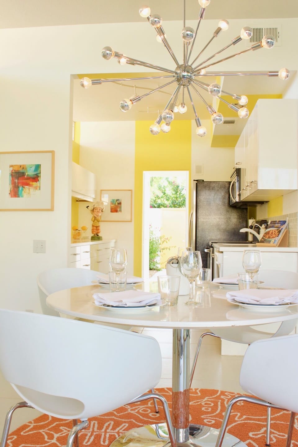 See through kitchen to private courtyard