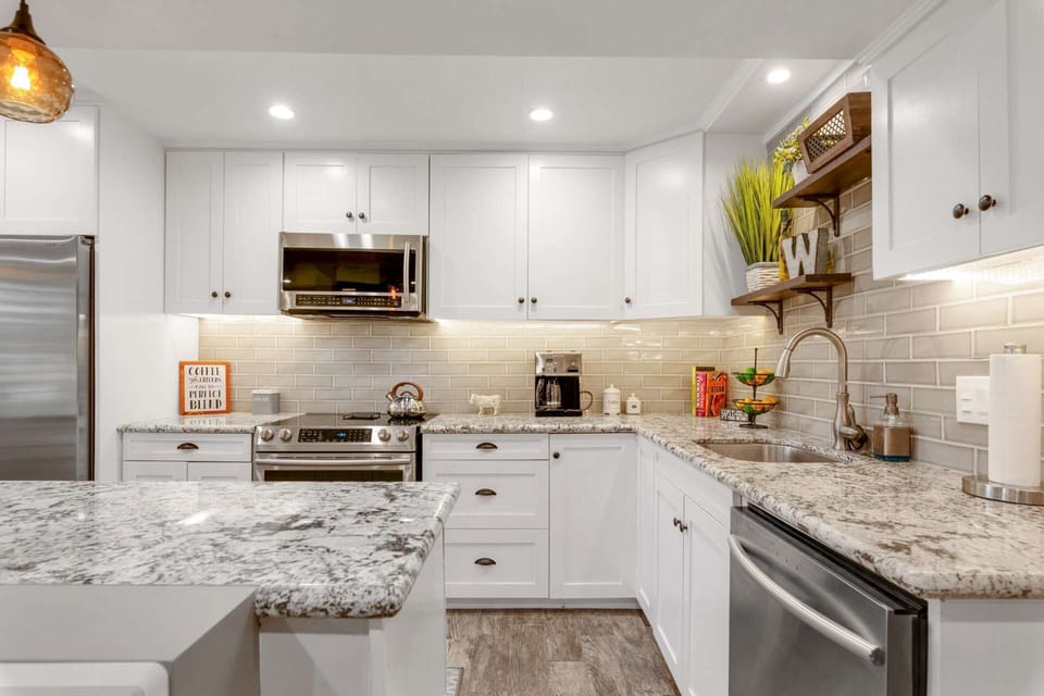 All new Samsung appliances in the kitchen!