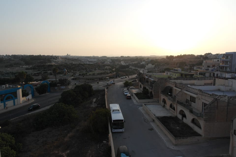 The view from the balcony at dusk - a glass of wine perhaps?