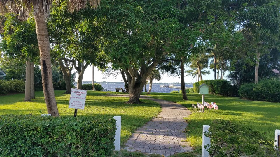 Hildabrad Park:  5 minute walk to private park on the St. Lucie River 