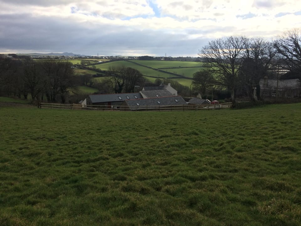 View of Hendra Retreat from the guests field.