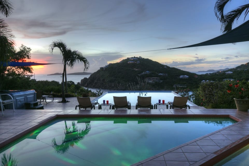 Sunset at the pools
