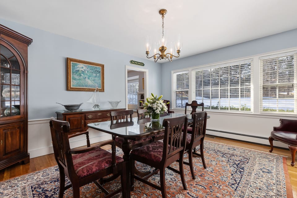 Dining room with expansive views of nature
