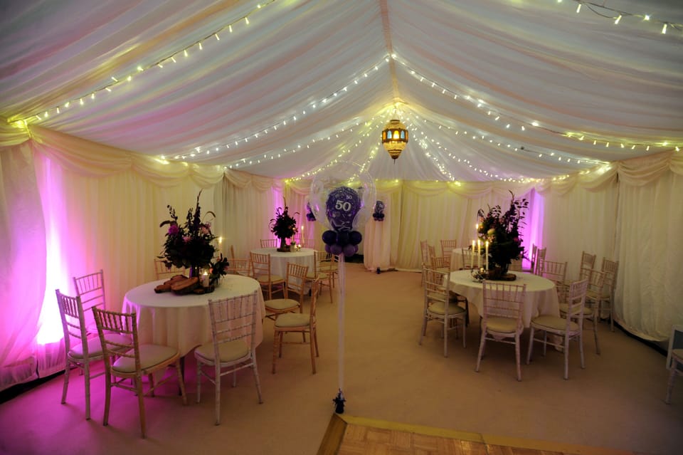 Private Weddings or Birthday Parties can be held at Riverside House with marquee