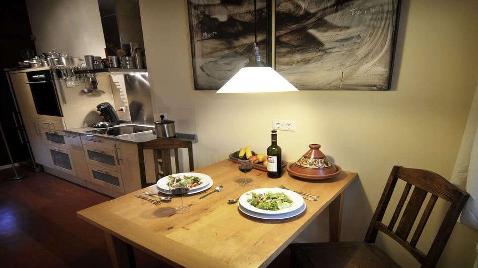 Dining table in kitchen