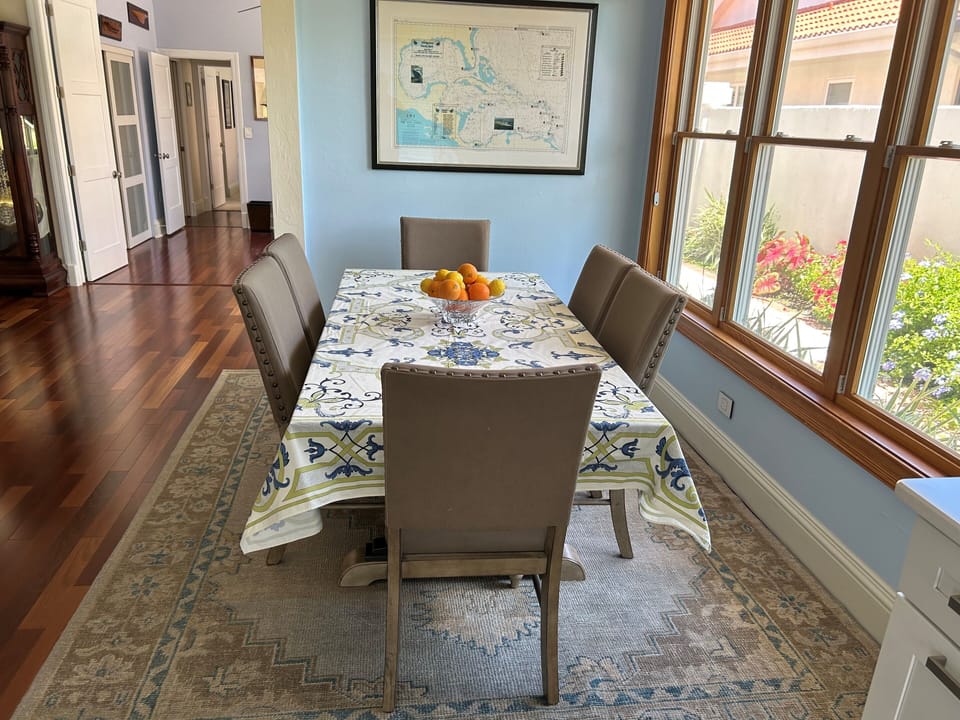 We offer two 6 seat dining areas a second dining table located on the lanai.  