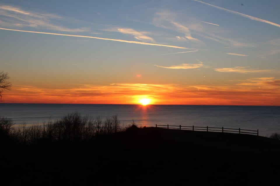 Lake Michigan view from bluff.