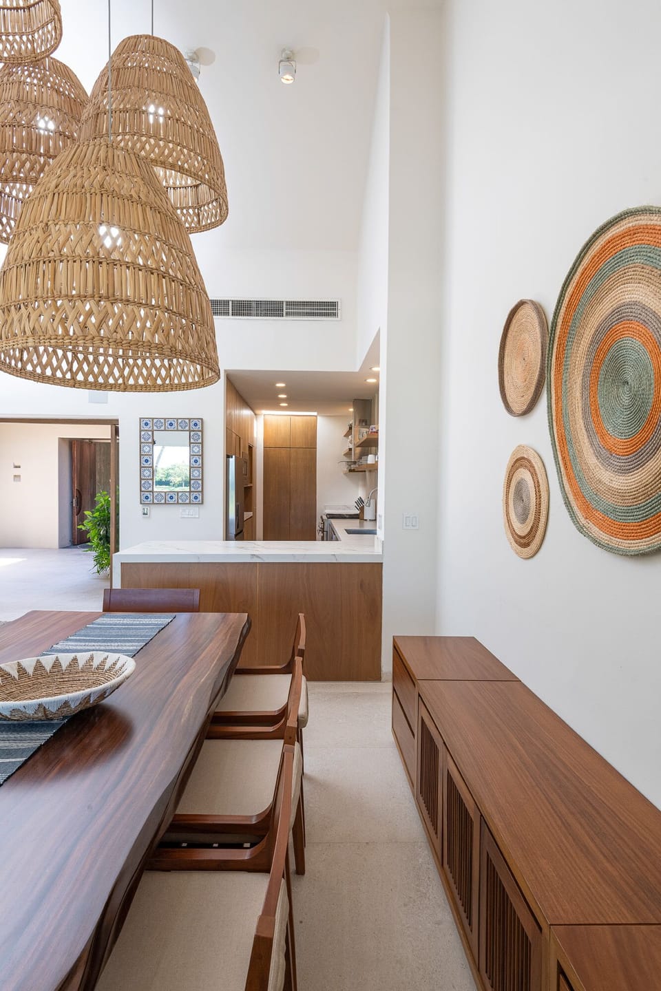 View of kitchen from dining area