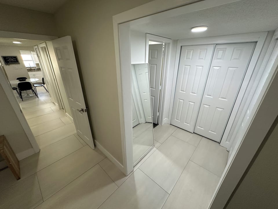 Closet area to King bedroom and hallway 