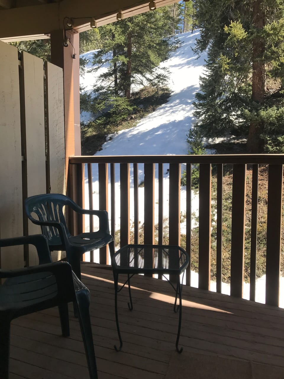 Private back patio. Perfect for an après ski beverage!