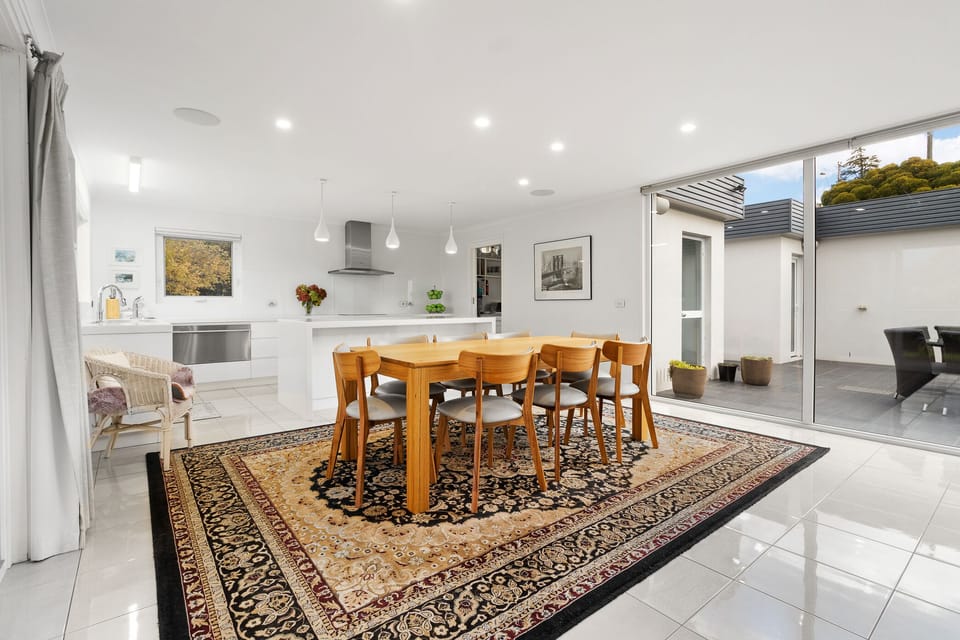 Plenty of room for all your guests to enjoy a meal together.