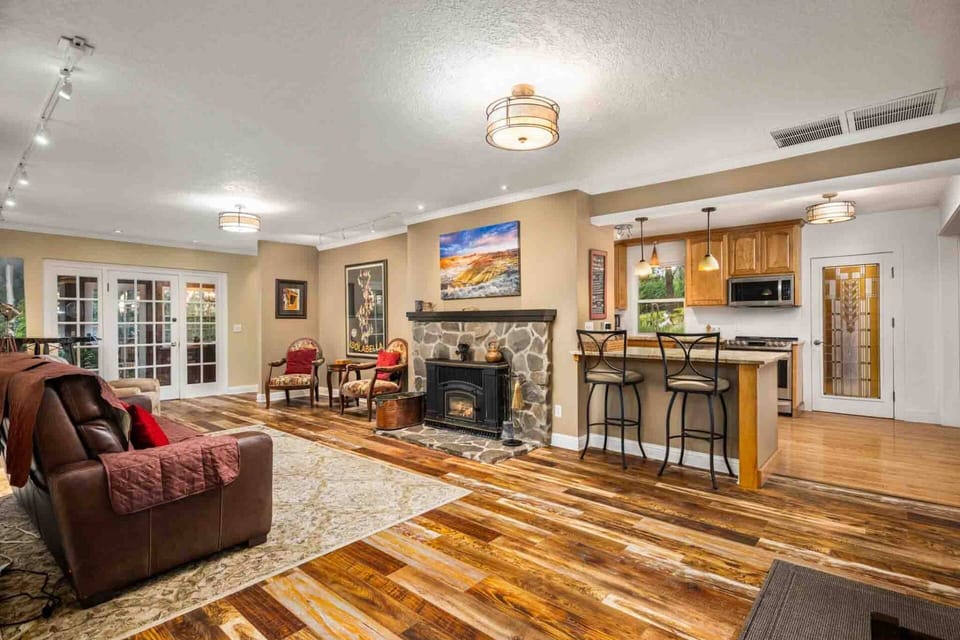 Relax in the cozy living room after a day exploring Oregon.