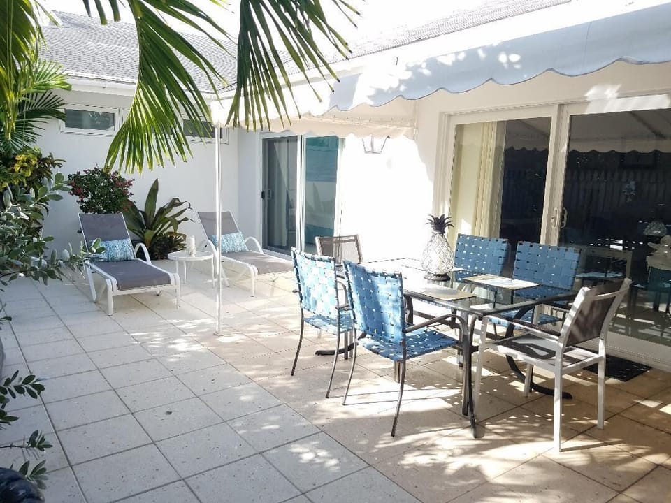 Outdoor terrace with gas BBQ grill 