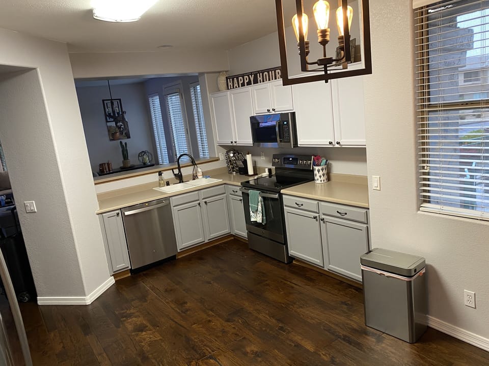 Kitchen.  All new appliances, air fryer, spices, and basic kitchen supplies.