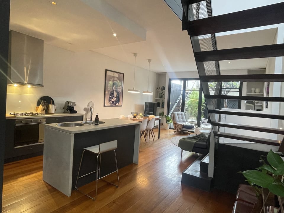 Kitchen opens to lounge & dining room