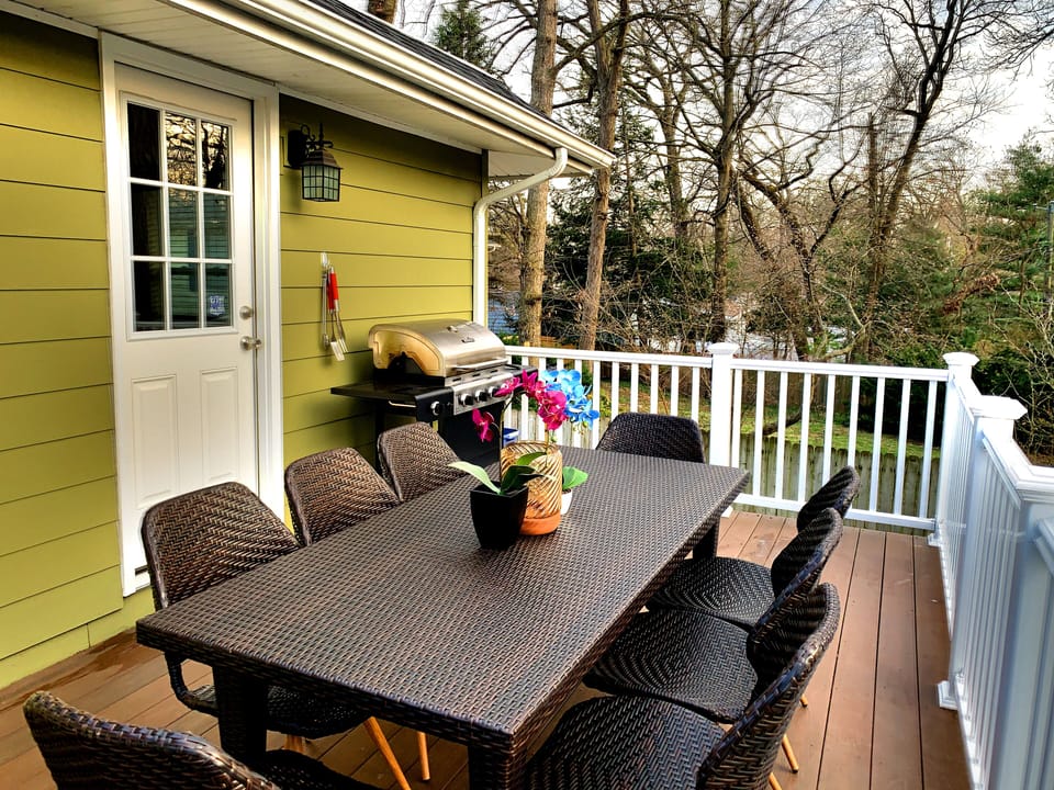 Located off of the kitchen. A relaxing area to grill and enjoy the outdoors!