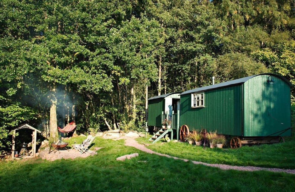 Anne's Hut is set in a green and totally secluded meadow and on the edge of a natural wood