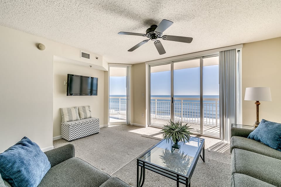Beautiful, expansive, beach and ocean views! You can clearly hear the surf!