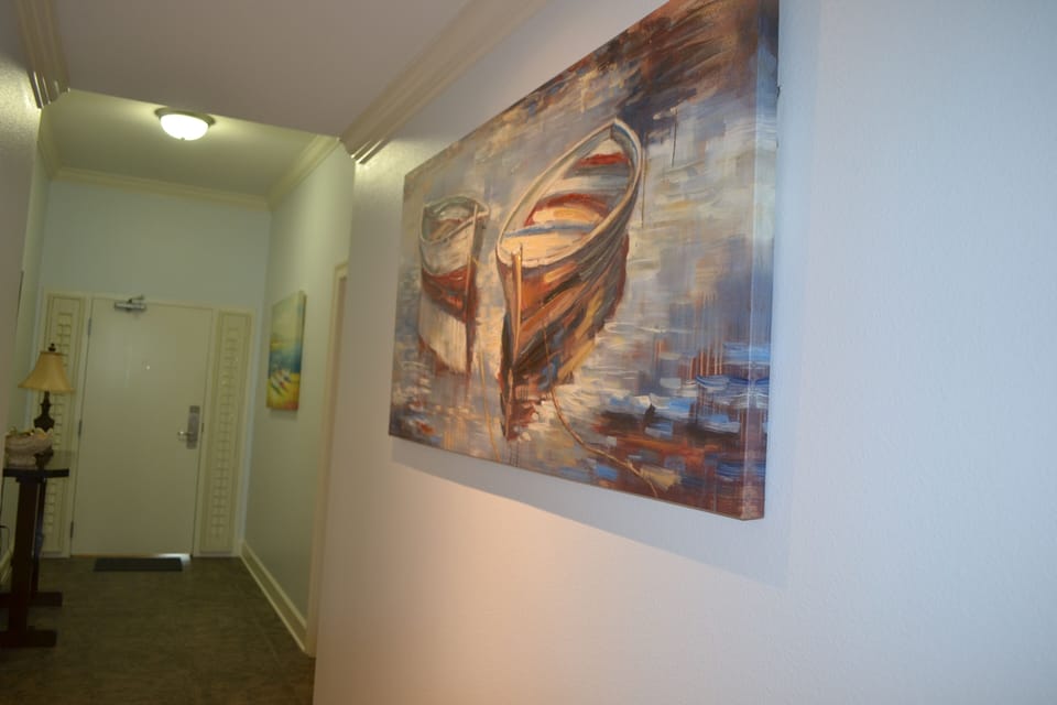 Foyer Art work and LED lighting.