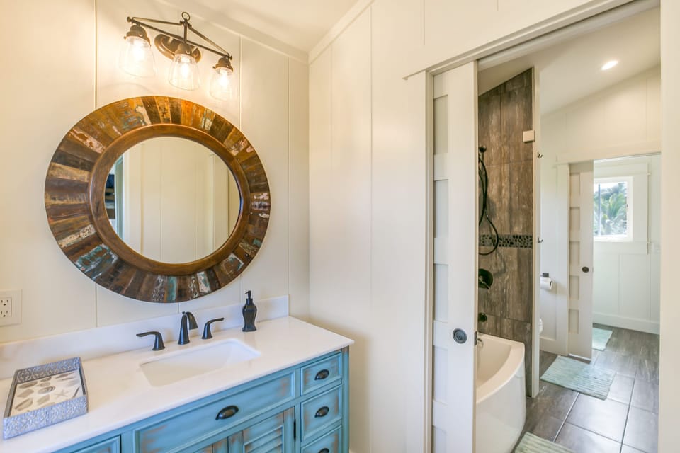 Bunk room, Jack & Jill Bathroom with two sink vanities.