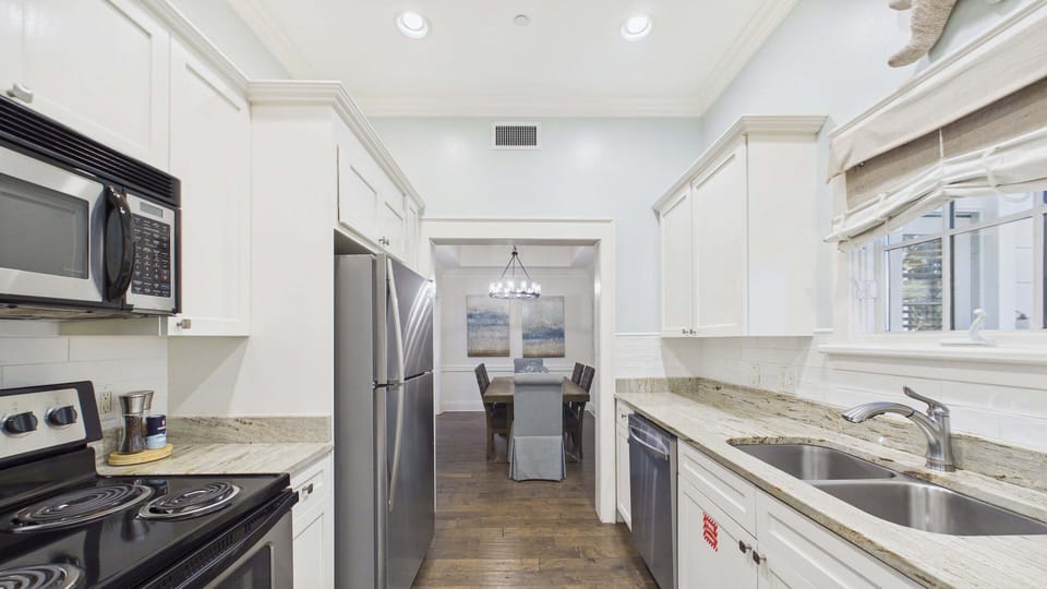 Full kitchen with all the cooking essentials and modern appliances