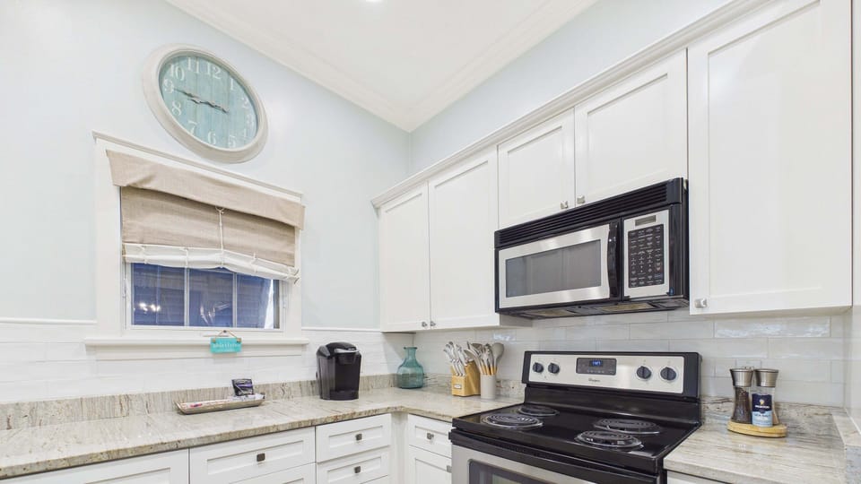 Full kitchen with all the cooking essentials and modern appliances