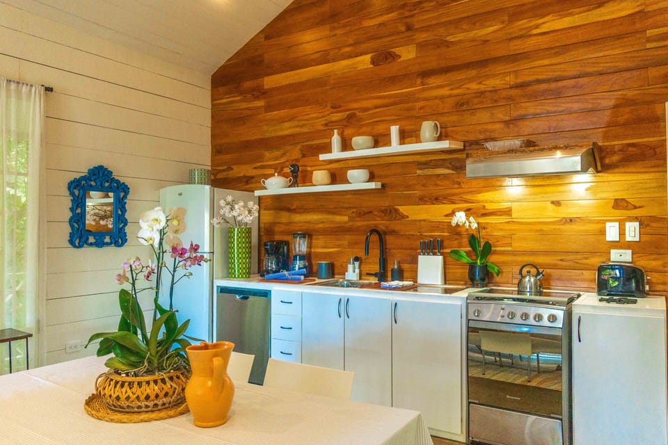 The kitchen - dining area.