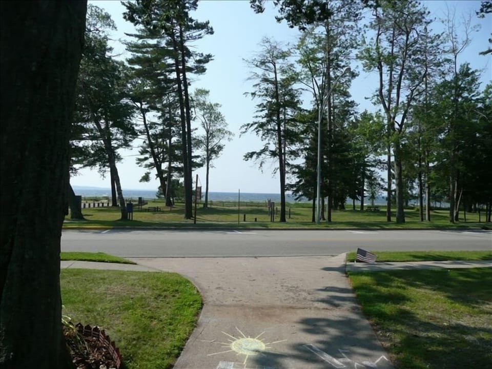 View of park and lake from front windows